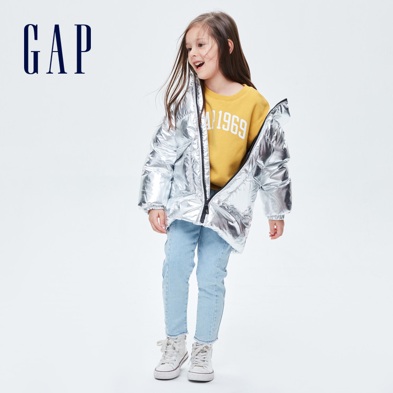 gap女童logo碳素软磨抓绒春季卫衣 Gap卫衣/绒衫