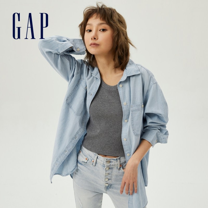 gap纯棉宽松长袖牛仔797179衬衫 Gap衬衫