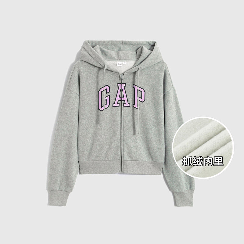 gap女装春季美式复古logo抓绒卫衣 Gap卫衣/绒衫