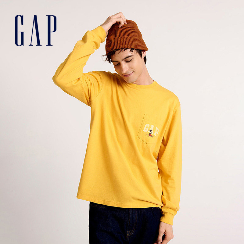 【迪士尼联名】gap男装纯棉长袖t恤 GapT恤