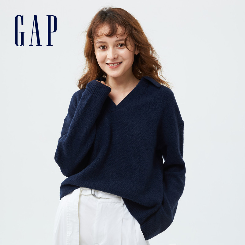 gap女装气质polo领宽松秋季毛衣 Gap毛衣
