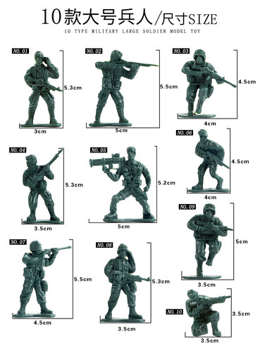 100只二战小兵人玩具模型童年塑料小军人安全无异味沙盘士兵现货 - 图1