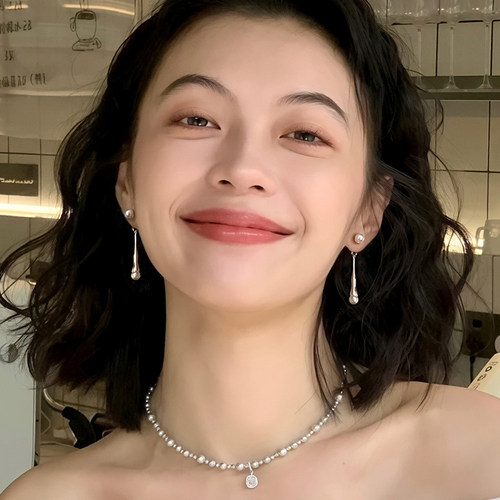 【巷南】999银水滴珍珠耳钉2026新款小众设计爆款耳环女轻奢耳饰 - 图3