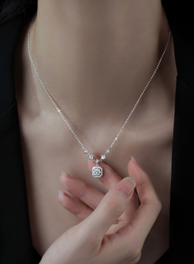 巷南925纯银方糖项链轻奢高级感