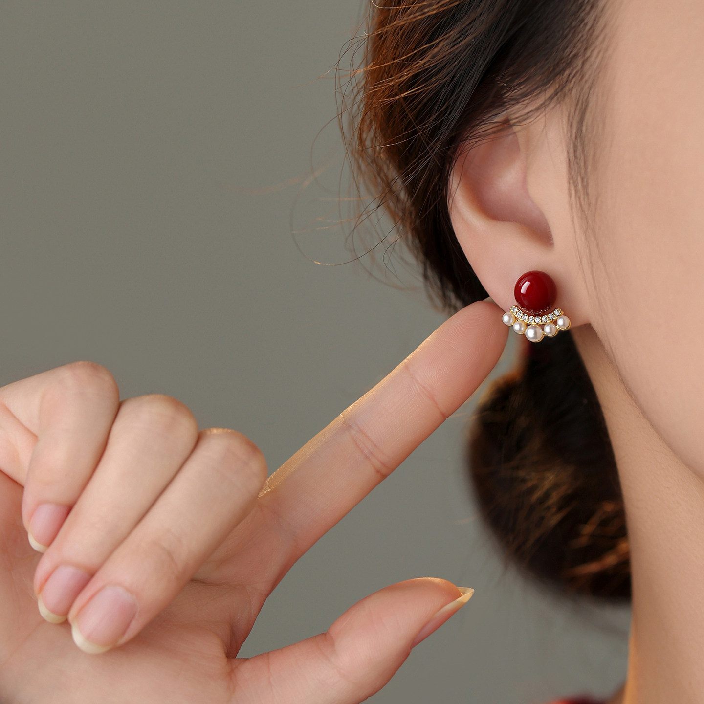 【巷南】999银红豆珍珠耳钉本命年耳环2026马高级感过新年女耳饰,淘宝优惠券,粉丝福利购,淘宝优惠卷