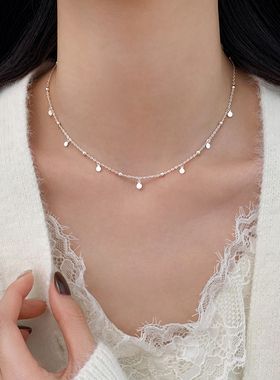 巷南925纯银小圆片项链轻奢颈链