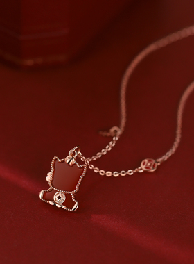 巷南925纯银小马项链锁骨链新年