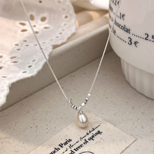 Xiangnan 925 sterling silver natural pearl necklace broken silver for women