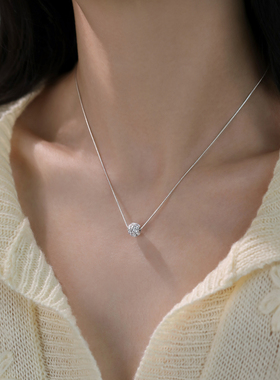 巷南925纯银精灵球项链高级感