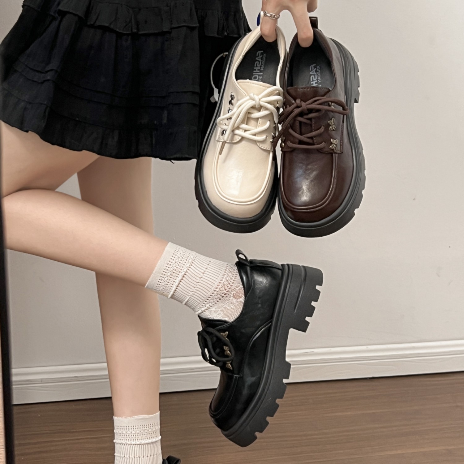 厚底英伦风小皮鞋女2025秋季新款复古jk配裙子玛丽珍鞋乐福鞋单鞋,淘宝优惠券,粉丝福利购,淘宝优惠卷