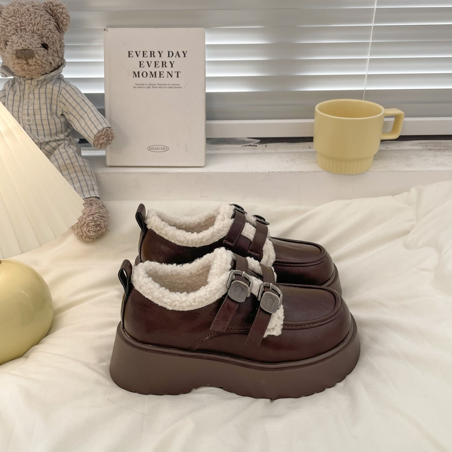 冬季小皮鞋女加绒保暖棉鞋复古jk厚底大头鞋学生休闲单鞋乐福鞋冬,淘宝优惠券,粉丝福利购,淘宝优惠卷