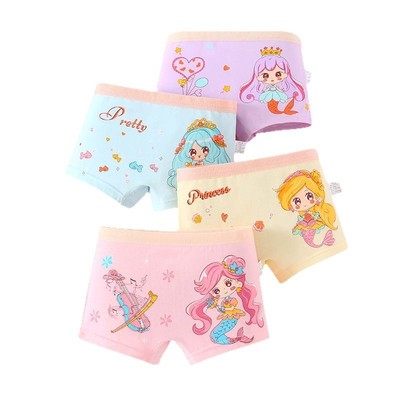 A类儿童内裤卡通哪吒中小童平角短裤女孩女童透气四角宝宝底裤