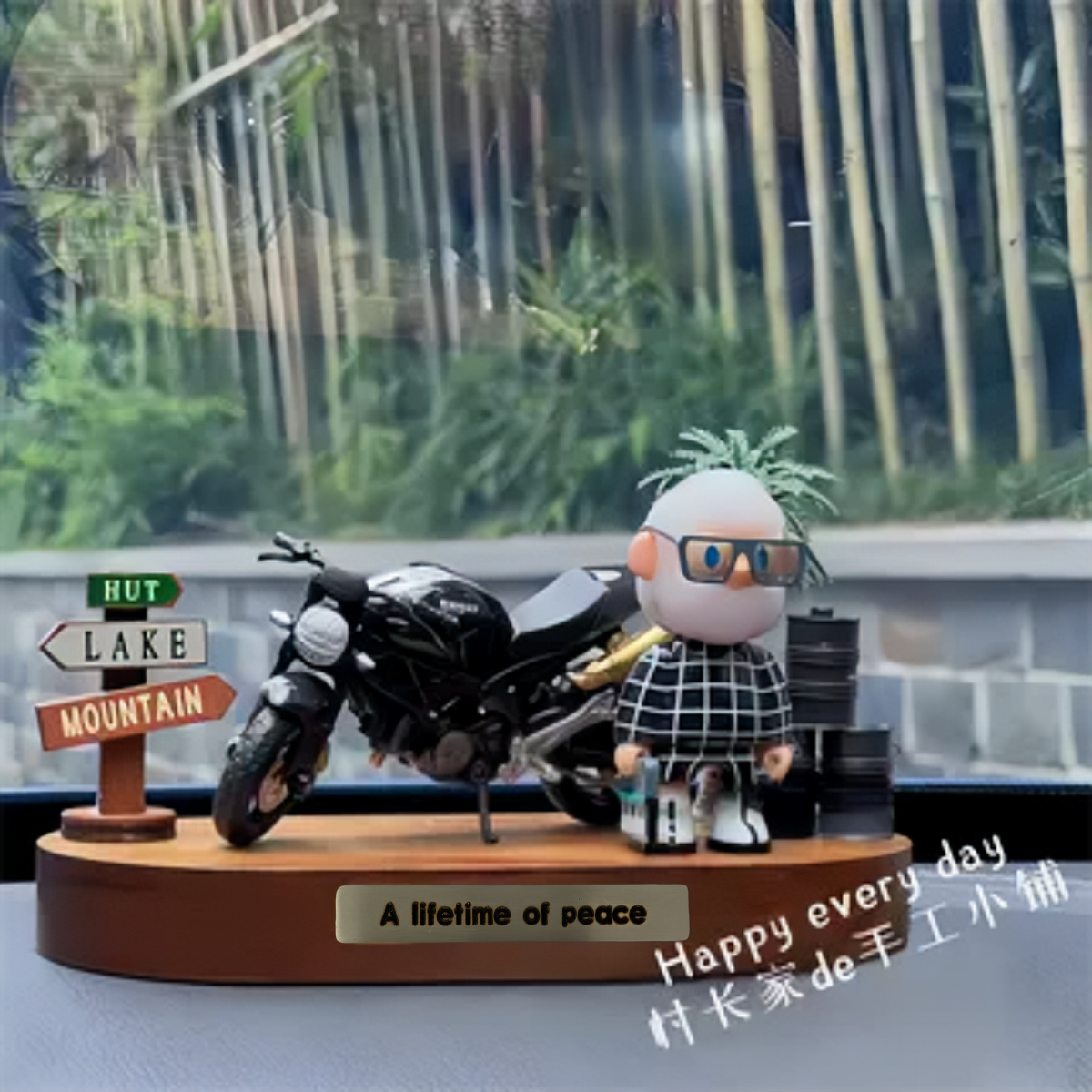 正品FARMER BOB男朋友礼物实木摆件装饰摩托车汽车内饰桌面办公室