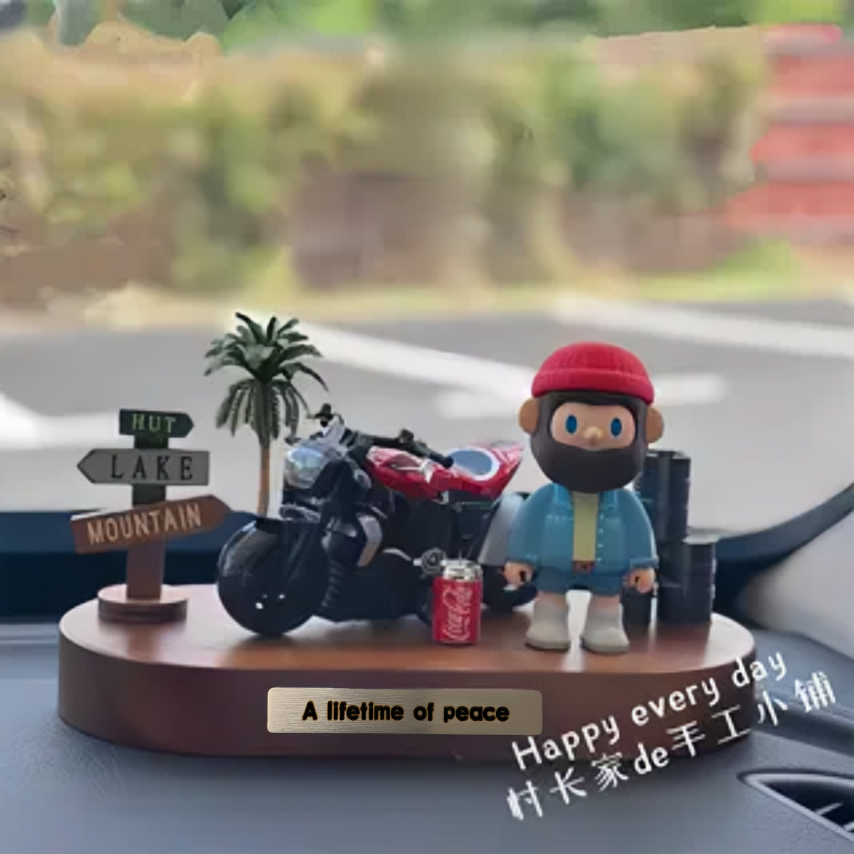 正品FARMER BOB男朋友礼物实木摆件装饰摩托车汽车内饰桌面办公室