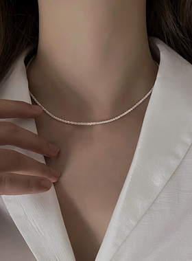 水波纹链子银色闪光女