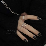 Tide, модный безразмерный комплект, небольшое дизайнерское кольцо, 4 предмета, на указательный палец, тренд сезона