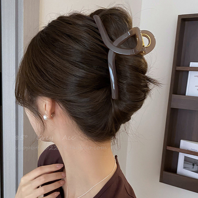 基础百搭超大号交叉发夹女气质高级感鲨鱼夹发量多后脑勺盘发抓夹,淘宝优惠券,粉丝福利购,淘宝优惠卷