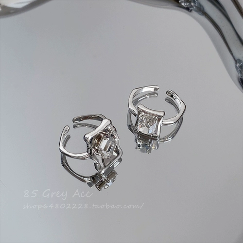 Квадратный цирконий, регулируемое небольшое дизайнерское изысканное кольцо, изысканный стиль, легкий роскошный стиль