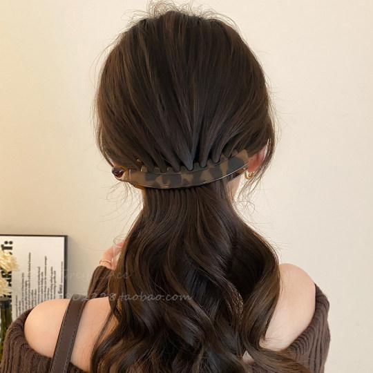 Leopard Banana Hairpin Women's High-end Ponytail Clip