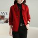 Short double-sided tweed coat for women high-end tweed coat