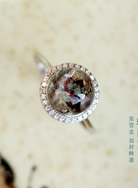天然幽灵招财聚宝转运珠银戒指