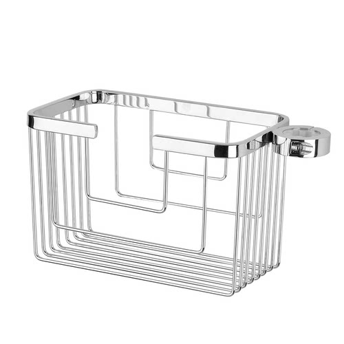 浴室沐浴露洗发水置物架304不锈钢收纳篮网篮北欧免打孔淋浴龙头 - 图3