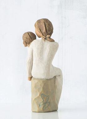 亚马逊新款宝妈抱宝宝人物雕像