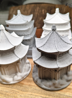 将作手造水泥摆件鱼缸造景镇海楼揽月亭中式微建筑造景非地标