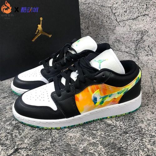 狐狸家Air Jordan 1 Low GS aj1黑绿橙低帮复古篮球鞋 DJ6252-038-图0