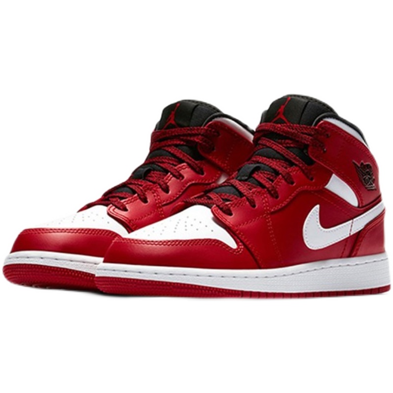 清仓Air Jordan 1 mid 乔1aj1中帮 白红 小芝加哥 gs 554725-605 - 图3