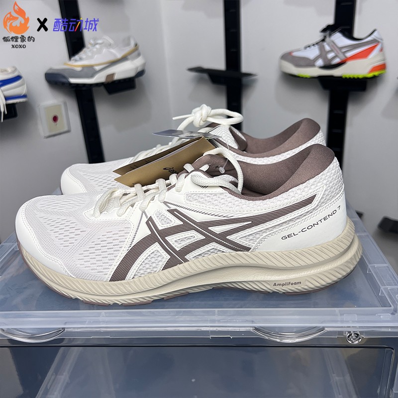 Asics Gel-Contend 7白黑男子透气轻便低帮跑步鞋1011B730-100-图1