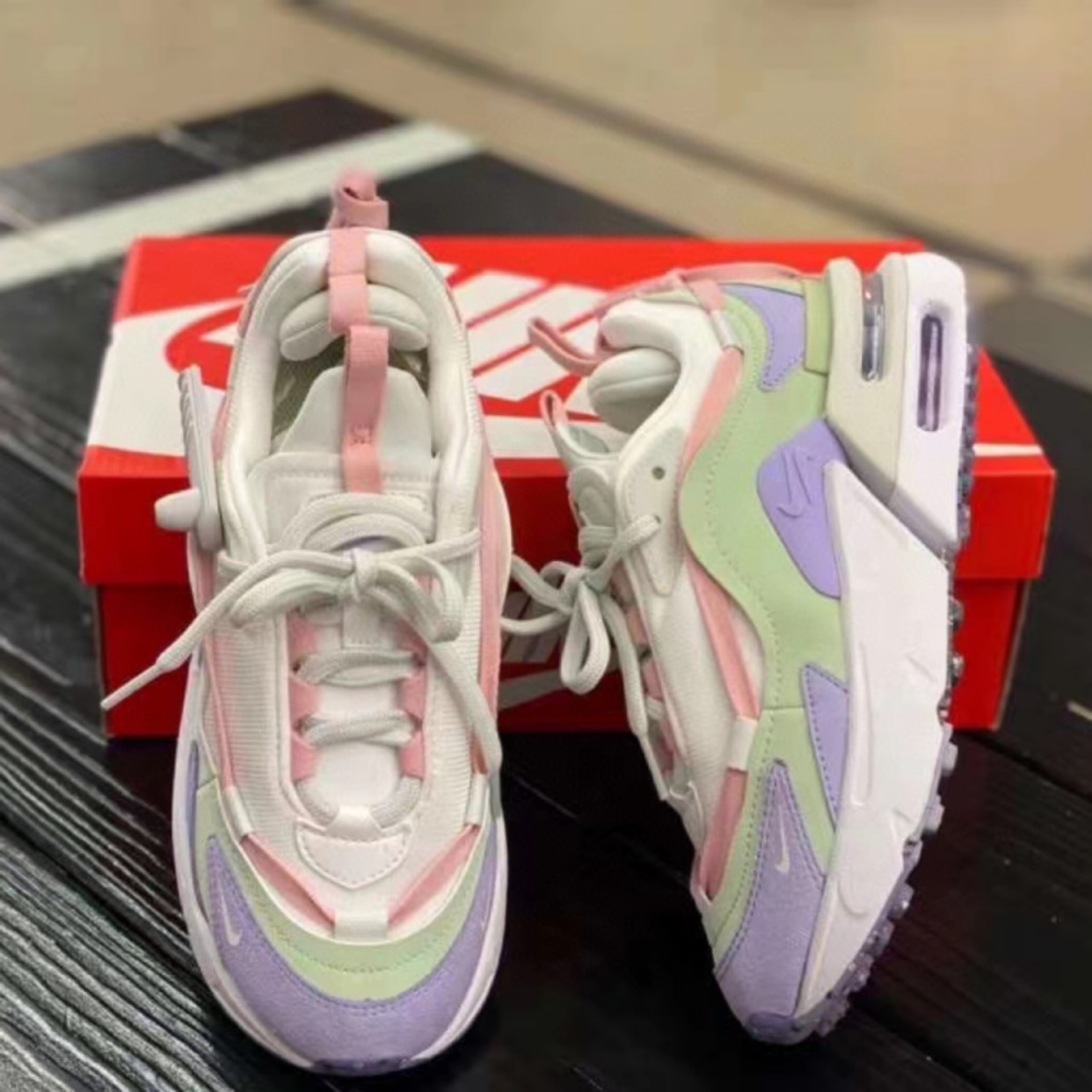 耐克Nike Air Max 女子拼接气垫增高运动跑步鞋 HJ4319 FZ2265 - 图0