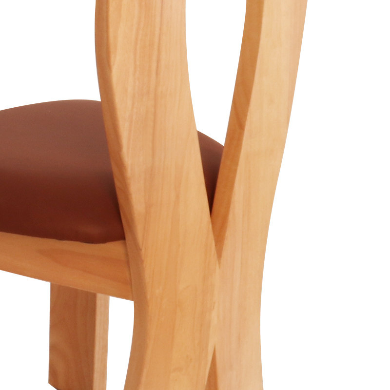 中古实木餐椅轻奢人鱼椅法式家用椅复古靠背椅化妆原木民宿餐厅椅 - 图2