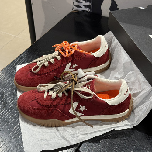 正品CONVERSE匡威 RunStarTtainer 深红色男女复古德训鞋 A16584C - 图1