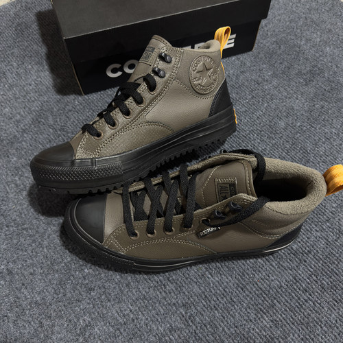 正品CONVERSE匡威Malden Boot莫尔登皮质加绒中帮保暖靴鞋A09492C - 图3