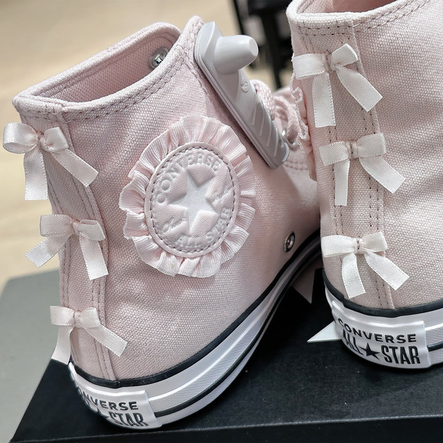 Allstar big kids pink bow canvas shoes