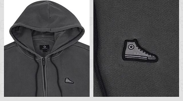 Converse zipper retro hooded jacket sweatshirt