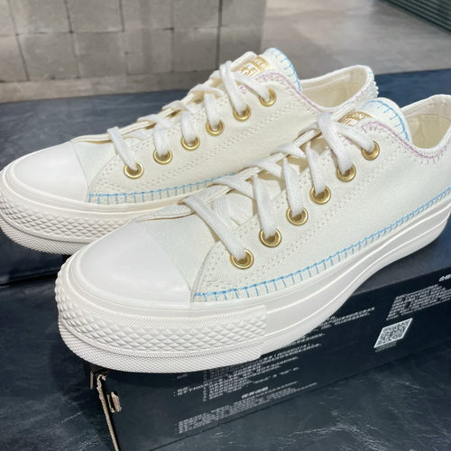 Converse匡威正品 女子All Star Lift雏菊厚底增高帆布鞋 A08732C - 图0