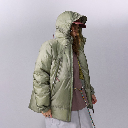 瞬时山野Monterest双峰PRO户外C6防泼水90白鹅绒保暖连帽羽绒服 - 图2