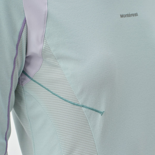 Monterest Antibacterial Color Block Slim Fit ເສື້ອຍືດແຂນຍາວ
