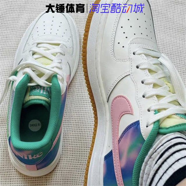 Nike AIR FORCE 1 white and green versatile low-top sports sneakers FJ7540-100