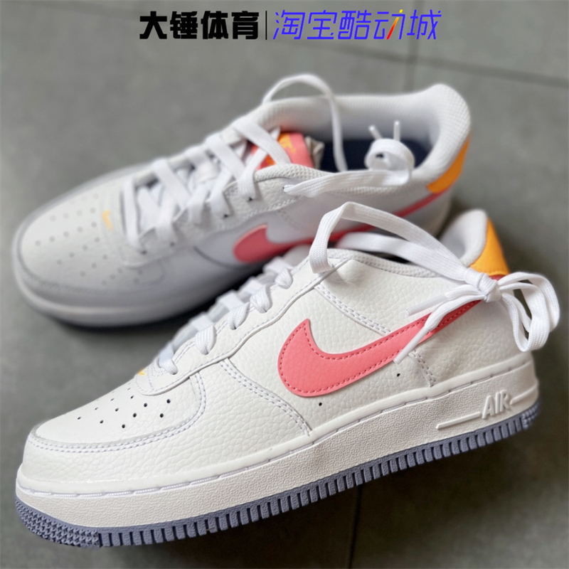 Nike/耐克Air Force 1LowAF1女白粉休闲运动低帮板鞋 DV7762-100 - 图1