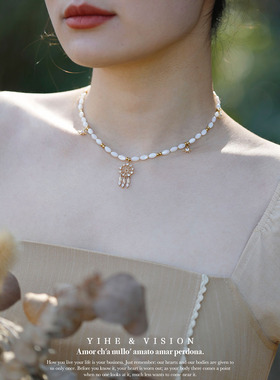 弋禾贝壳串珠捕梦网锁骨链