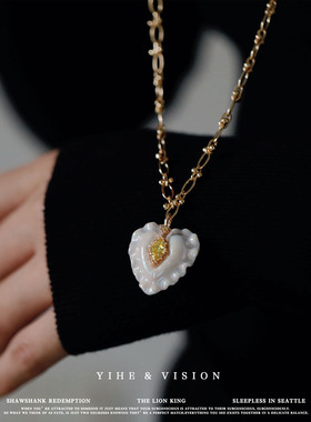 YIHIE原创高级感爱心陶瓷项链