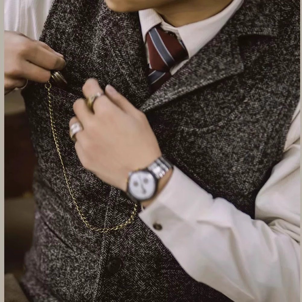 美式复古加厚羊毛呢西装领马甲男RL咔叽秋冬季英伦风工装坎肩背心,淘宝优惠券,粉丝福利购,淘宝优惠卷