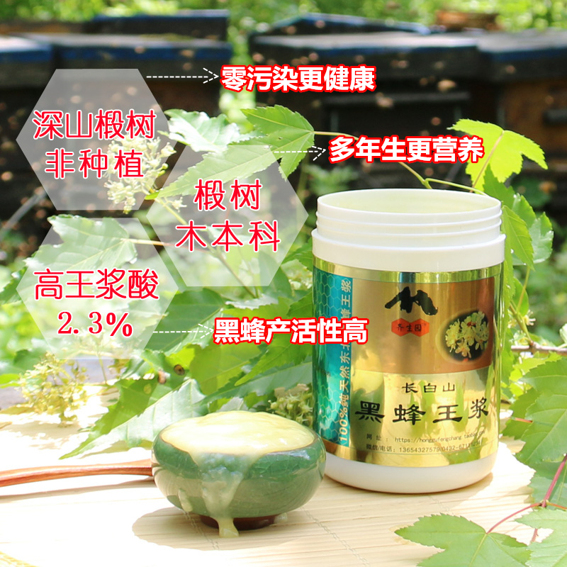 【拍三发四】蜂王浆 东北黑蜂椴树 农家自产纯野生天然蜂皇浆500g