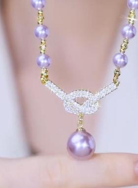 轻奢高级感满钻珍珠项链