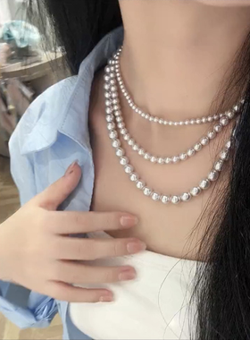 温婉珍珠法式高级感白色珍珠项链