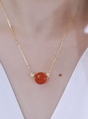 简约转运珠玛瑙项链女