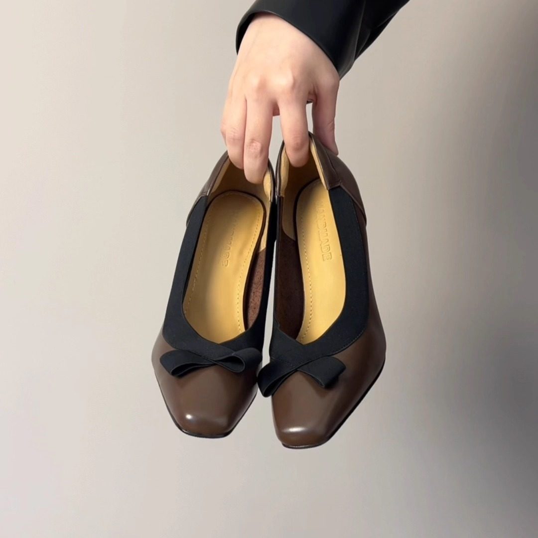 RubyL/5.5/8cm法式方头玛丽珍鞋蝴蝶结粗跟高跟鞋气质不累脚单鞋,淘宝优惠券,粉丝福利购,淘宝优惠卷